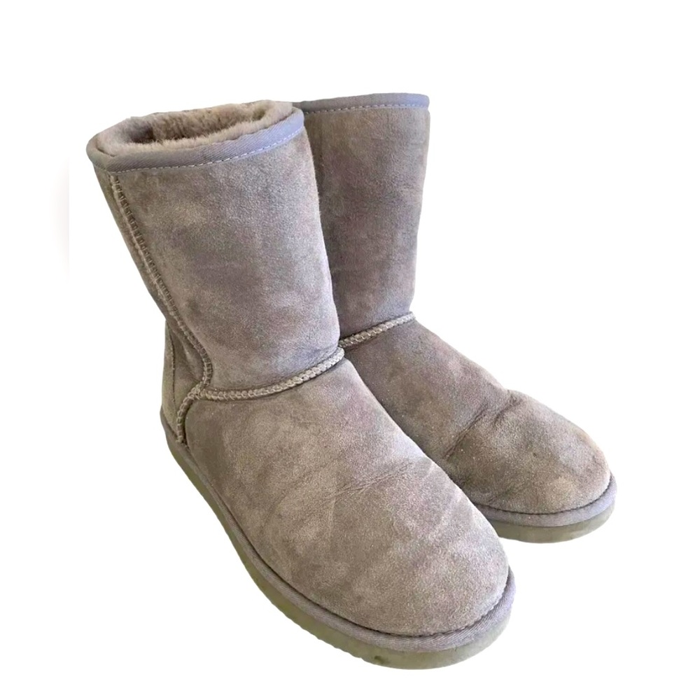 Cozie Steps Boots Gray Australian Sheepskin Toggle Water Repellent Sz 10 Women's